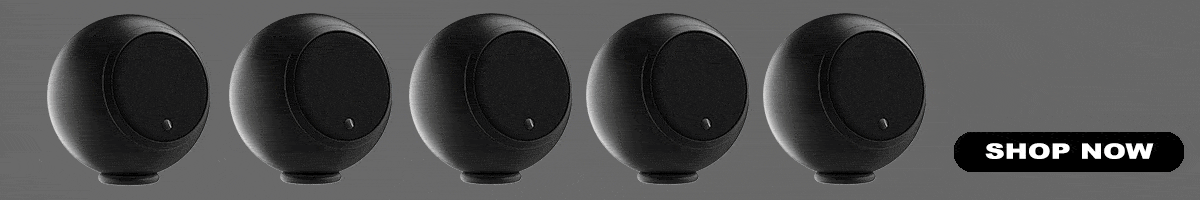 Stylish round black speakers