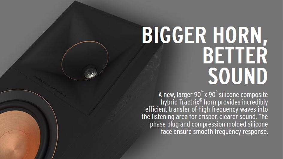 A new, larger 90° x 90° silicone composite hybrid Tractrix horn provides incredibly efficient transfer of high-frequency waves into the listening area for crisper, clearer sound. The phase plug and compression molded silicone face ensure smooth frequency response. 