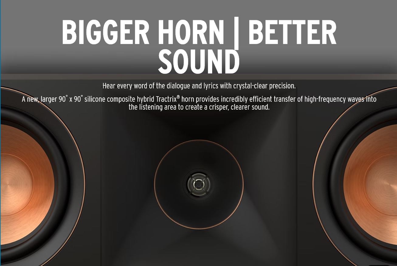 Hear every word of dialogue and lyrics with crystal-clear precision. A new, larger 90° x 90° silicone composite hybrid Tractrix horn provides incredibly efficient transfer of high-frequency waves into the listening area to create a crisper, clearer sound. 